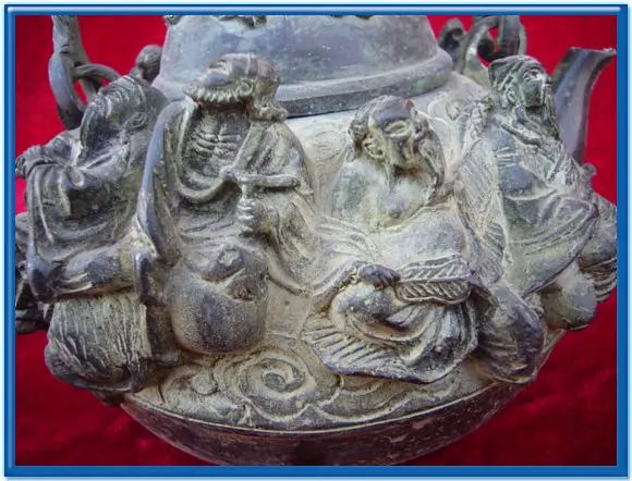 Редкий Старый Династии мин (сюань de1426-1438) Бронзовый чайник, лучше резьба, бронзовый горшок, с отметкой, бесплатная доставка