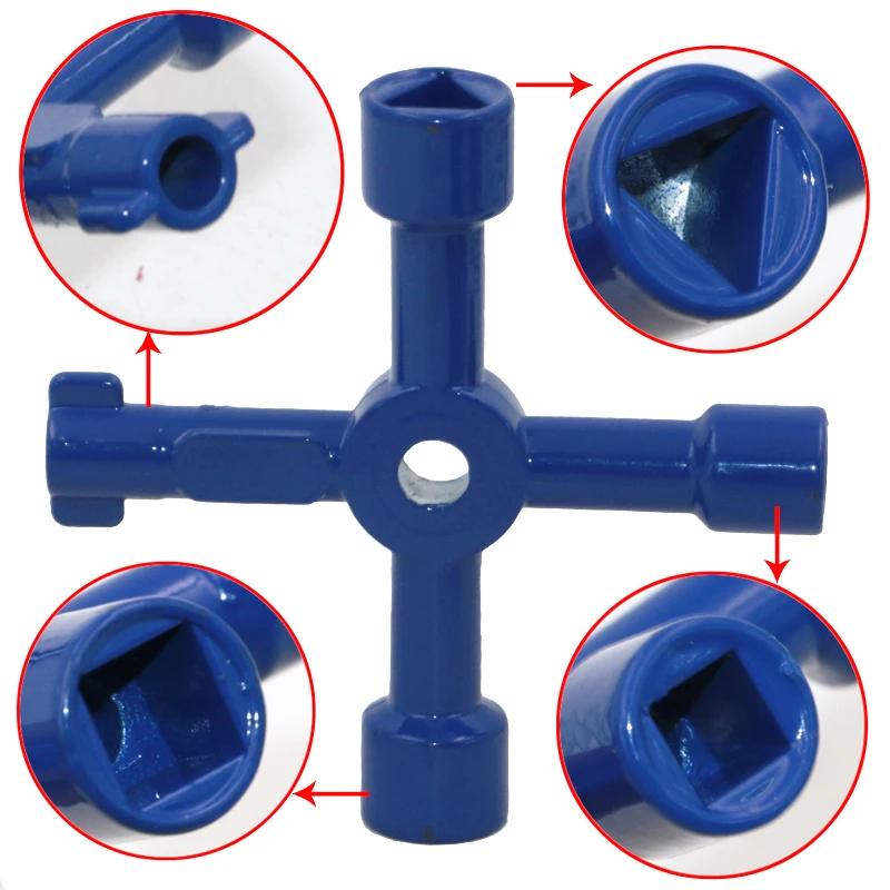 

Blue 4 In 1 Cross Switch Key Wrench With Accessories Universal Triangle Train Electrical Cupboard Box Elevator Cabinet