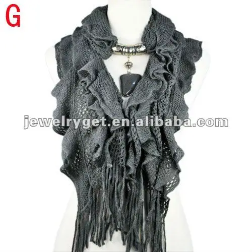 New design!women winter warm waved shaped pendant jewelry scarf NL-1932 (12).jpg
