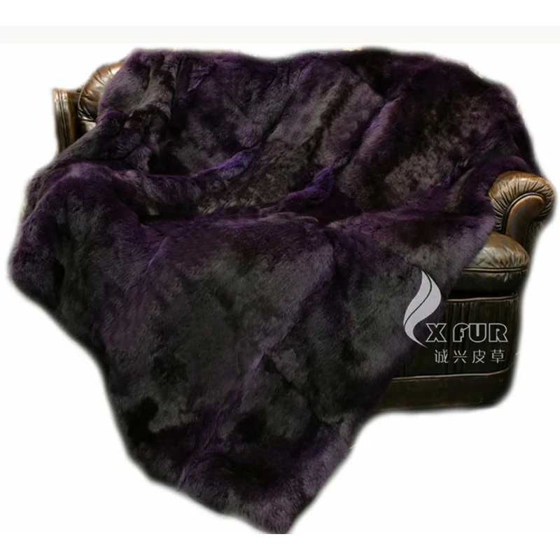 CX-D-08D 150x200 см фиолетовый цвет заказной кроличий мех ковер/меховой ковер~ Прямая поставка - Цвет: purple
