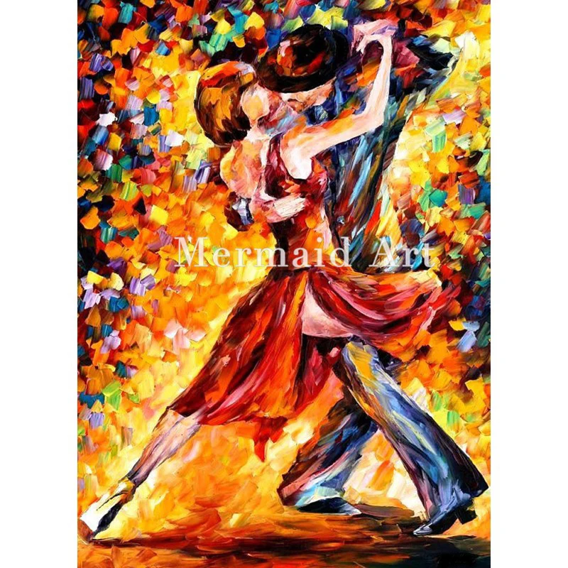 

Hand Painted Oil Painting On Canvas For Abstract In The Rhythm Of Tango Thick Palette Knife Painting Living Room Decor Artwork