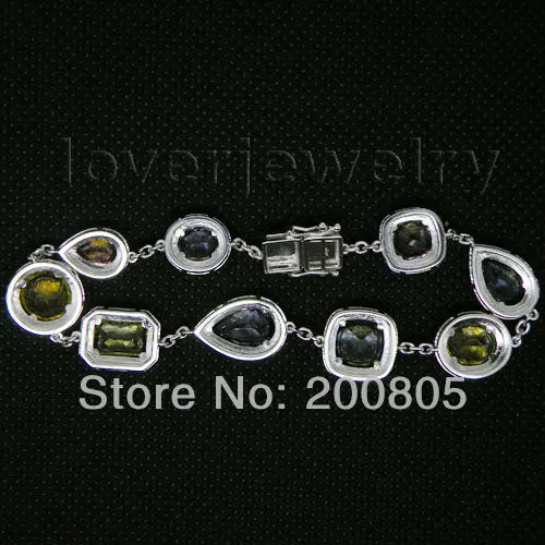 LOVERJEWELRY, Женский винтажный браслет, Одноцветный, 14К, белое золото, натуральный бриллиант, аметист, перидот, гранат, браслет для девушек, юбилей