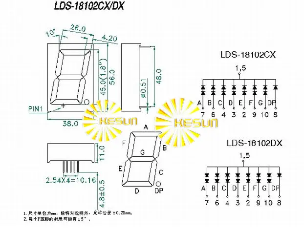 5 шт. x 1,8 дюймов красный синий зеленый белый 18102BS 18102AS общий анод/катод одинарная цифровая трубка светодиодный дисплей модуль