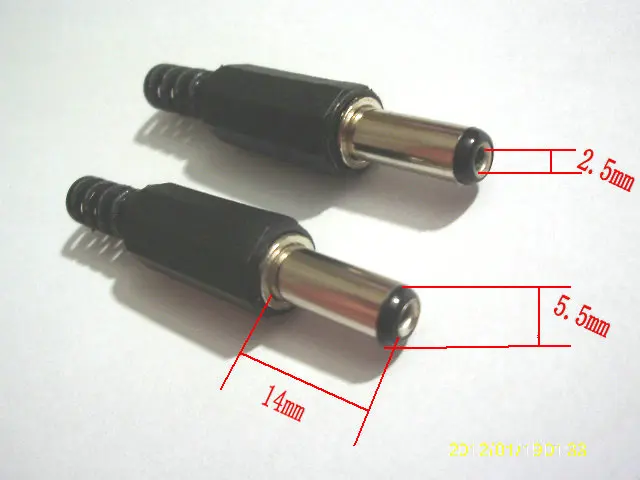 100 шт. DC 5,5x2,5 мм силовой кабель штекер 14 мм разъем адаптера пластик