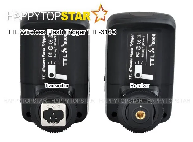 Многофункциональный ttl беспроводной триггер вспышки TTL-316C(передатчик+ приемник) для Canon EOS 5D Mark II III 7D 6D 70D 60D 700D 1200D