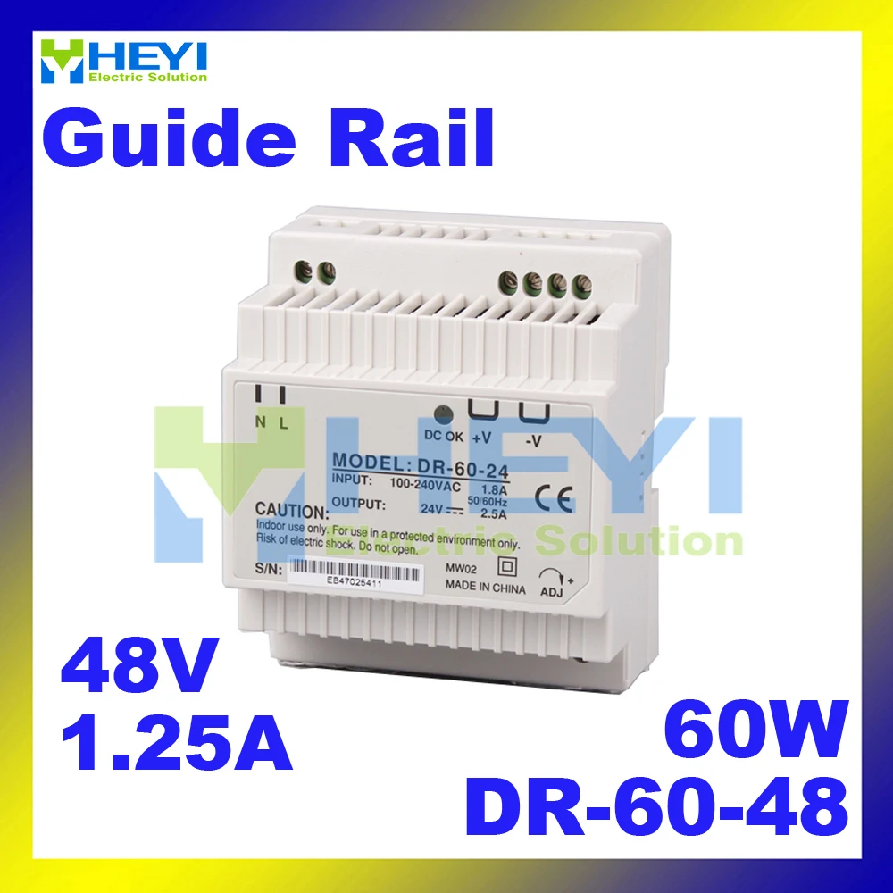 

Guide Rail mini power supply DR-60-48 input 110 / 220VAC 60W single output switch power supply