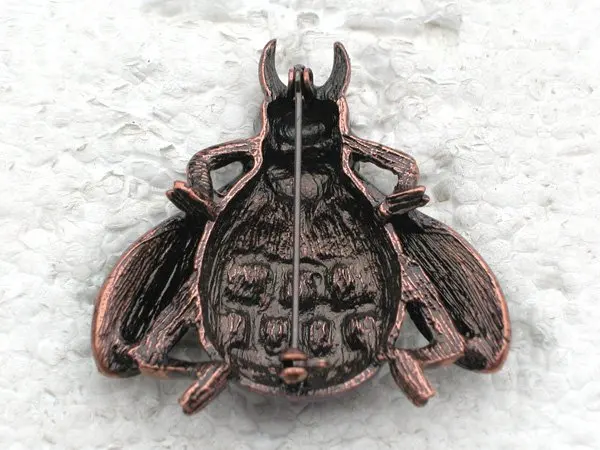 12 шт./лот Rhinestone эмаль Жук Pin Броши C101902
