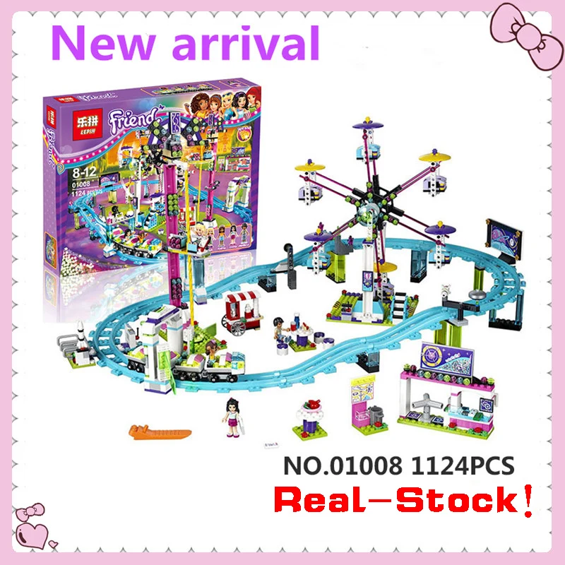 font b LEPIN b font 01008 1124Pcs Amusement Park Roller Coaster Building Block Minifigures Blocks