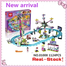 LEPIN 01008 1124Pcs Amusement Park Roller Coaster Building Block Minifigures Blocks Bricks Toys legoe friends for girl 41130