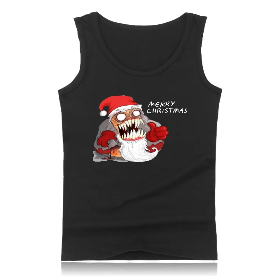 Hot Sale Merry Christmas Santa Claus Summer Muscle Tank Tops for Men