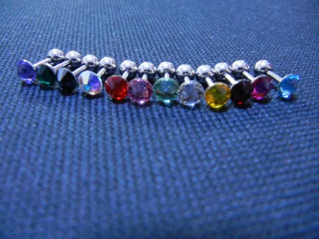 Бесплатная пересылка 50 шт. Средства ухода за кожей Jewelry-уха Tragus/HELIX БАР/Стад Новая смешивать цвета