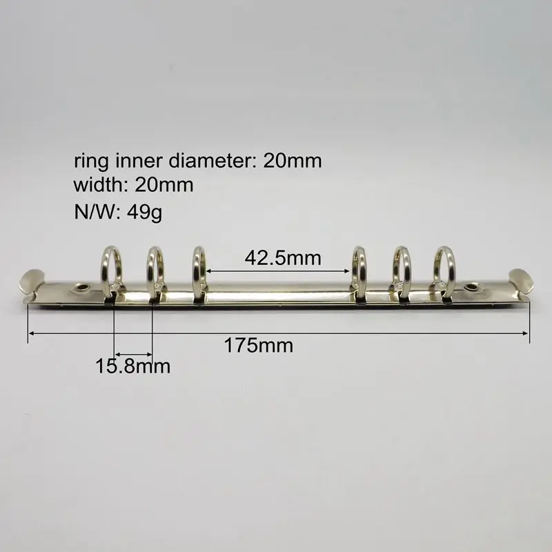 Factory supply metal ring binder clip with trigger pretty 3 ring binder