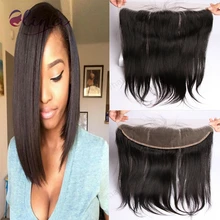 DHL Free 9A Human Hair Brazilian Lace Frontal Closure 13×4 With Baby Hair Free Bleached Knots Virgin Straight Lace Frontals