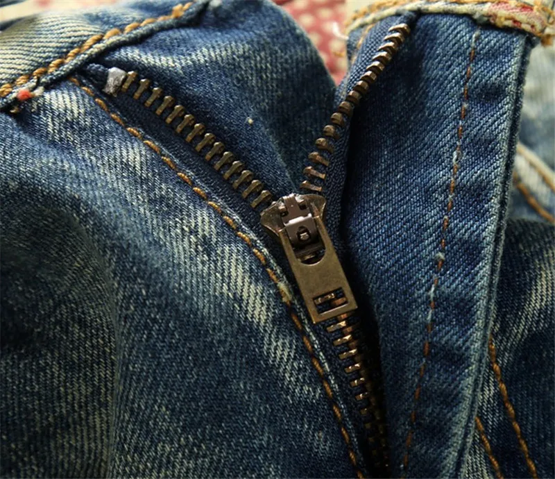 Newsosoo Для мужчин Рваные джинсы брюки с дырками Винтаж Проблемные Denim Joggers прямые Destoyed рваные джинсовые брюки плюс Размеры 28-42