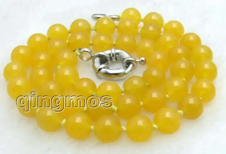 8 мм желтый круглый камень 1" Цепочки и ожерелья shipping-nec5647