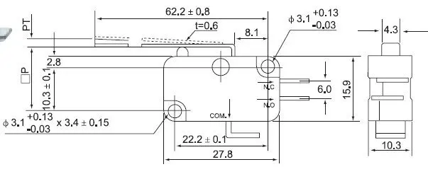 Качественный миниатюрный микропереключатель V-153-1C25, контакты из серебряного сплава, высококачественный переключатель мгновенного действия