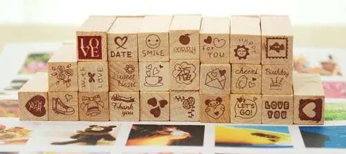 1 компл./лот любовь дневник деревянный штамп набор в деревянной коробке DIY смешная Печать Дети канцелярия; школьные принадлежности(ss-1510