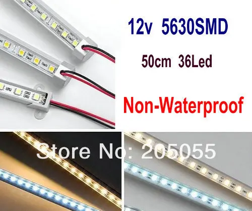 DC 12 V 5630 SMD 36 светодиодный 50 см жесткий полосатый свет для бара с корпусом из алюминиевого сплава для шкафа/ювелирных изделий/Караван/дисплей лодки