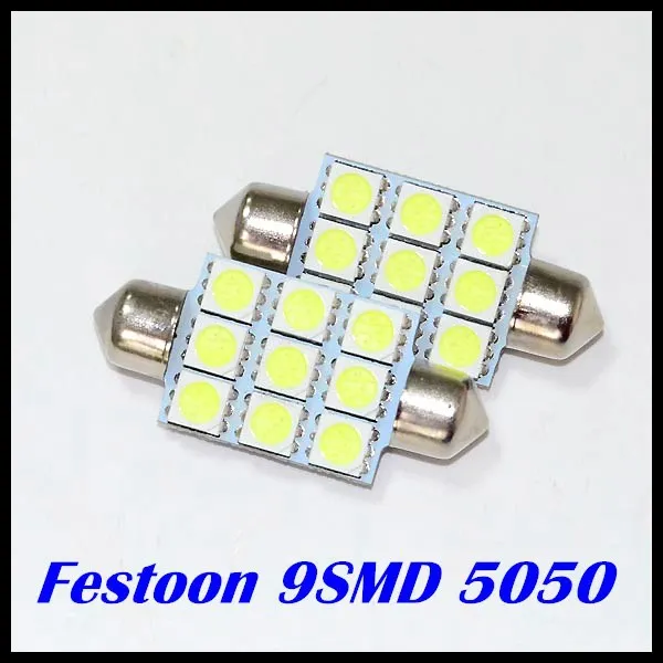 500 шт./лот C5W светодиодная купольная лампа гирлянда 36 мм/39 мм/41 мм 9smd 5050 СВЕТОДИОДНАЯ Гирлянда для салона Светодиодные лампы для автомобильных фар лампа белого света
