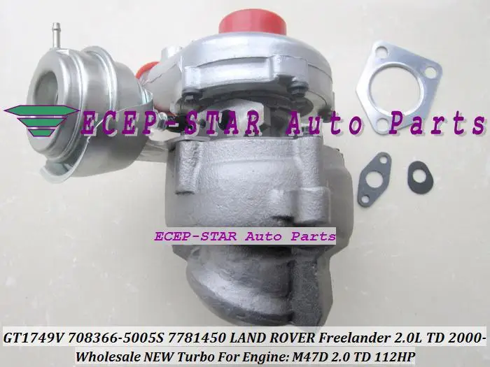 GT1749V 708366-5005S 708366 7781450 Turbo Turbine Turbocharger for Landrover Freelander 2.0L 2000- Engine M47D 2.0 TD 112HP (1)