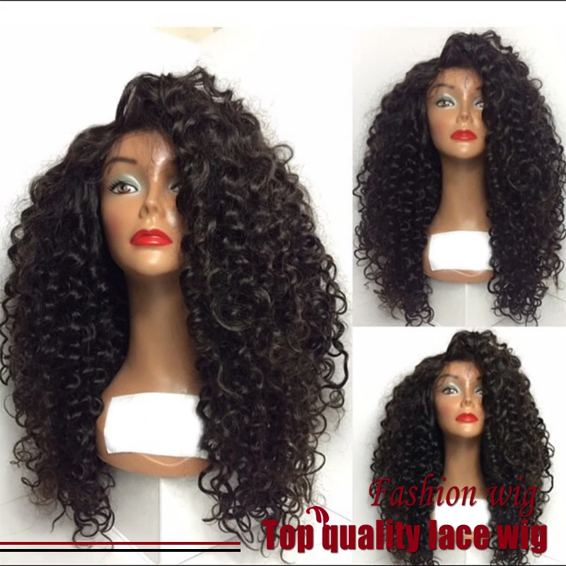 Cheap Sale Fiber Kinky Curly Wigs Synthetic Lace Front Wigs Curly Wigs Boncy Glueless Heat Resistant Hair Wigs Fast Shipping
