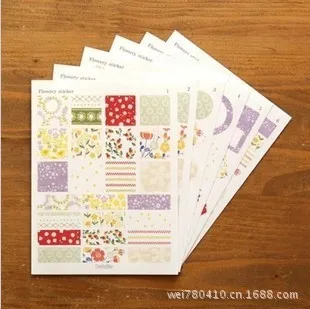 Винтажная бумага для скрапбукинга сделай сам 6 листов/партия Цветочные наклейки