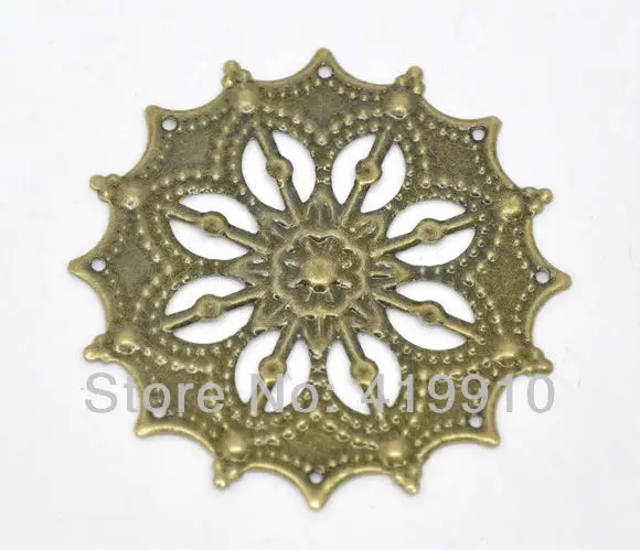 shipping-50pcs античный тон филигрань Круглые Обертывания Инструменты для наращивания волос Изделия из металла подарок украшения DIY Выводы 43 мм j0604