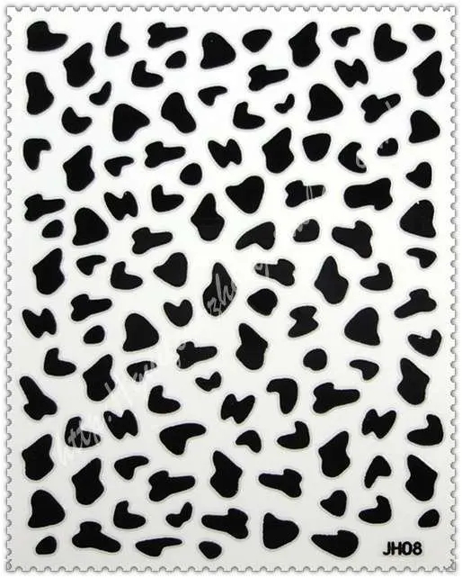 20 листов/партия, смешанные серии JH, Черное и белое украшение для ногтей, стикер для дизайна ногтей, клевый стикер для дизайна ногтей
