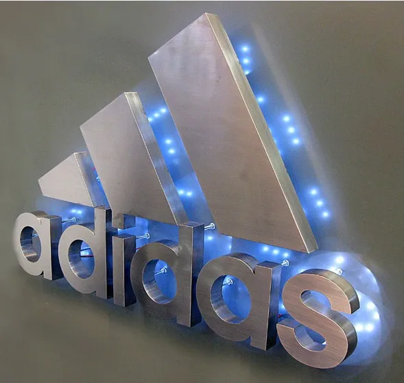 Пользовательская реклама 3D вывеска со светодиодной подсветкой из нержавеющей стали Алфавит буквы знак