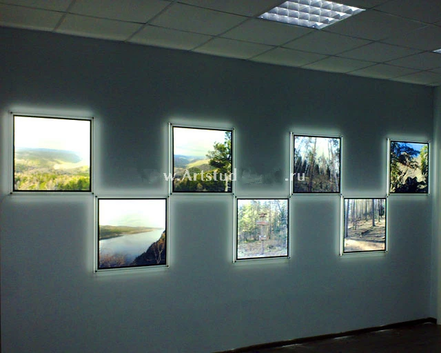 7PCS Indoor Wall Mount A2 LED Edge lit Acrylic Picture