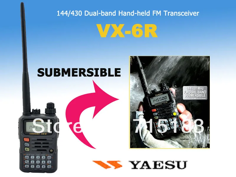 Yaesu vx-6R 144/430 МГц погружной двухдиапазонный 5 Вт FM приемопередатчик 100% Новый оригинальный YAESU VX 6R двухстороннее радио