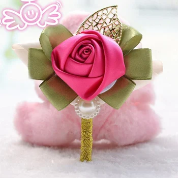 

10 Pcs\lot Guest Boutonniere Pins Silk Rose Artificial Corsage Flower For Groom Groomsman Wedding Party Accessories Decoration