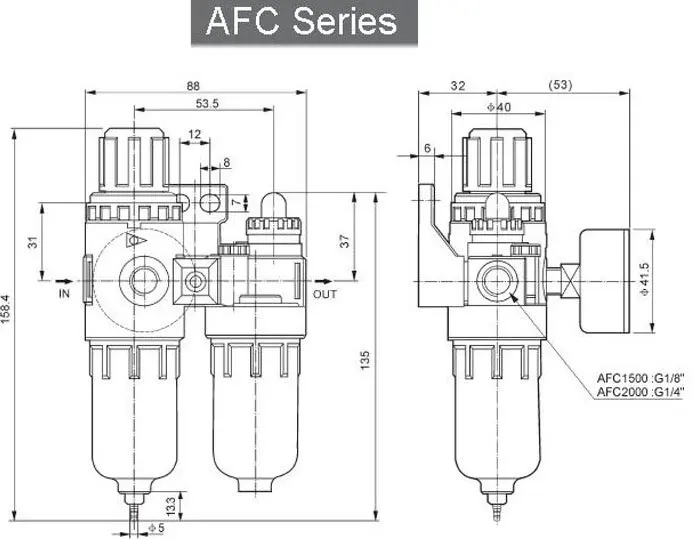 Airtac AFC2000 воздушный фильтр-регулятор смазки комбинаций 5 шт. в лоте