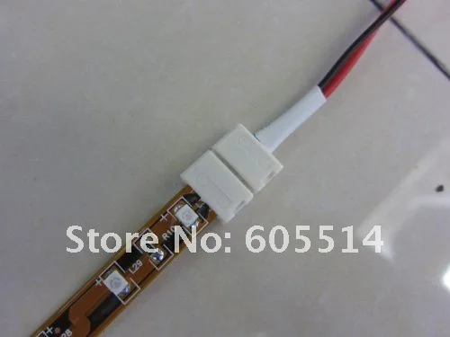 [Seven Neon]Free DHL Shipping LED PCB Adapter led strip Connector Cable for 3528 LED SMD Strip Light,14cm cable  no need welding