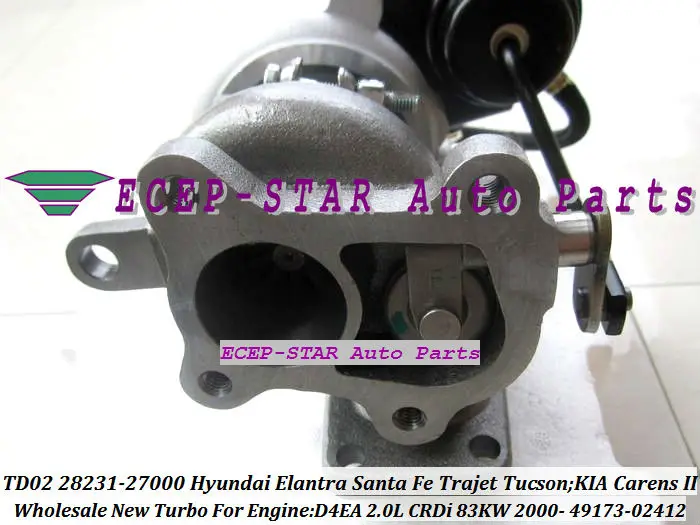 TD02 49173-02412 28231-27000 HYUNDAI Elantra Santa Fe Trajet Tucson KIA Carens II D4EA 2.0CRDi 83KW 2000- Turbocharger (3)
