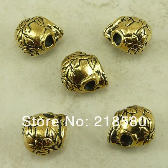 H-sb016 50 шт./лот Tierracast старинное серебро металл Роза Череп Бусины