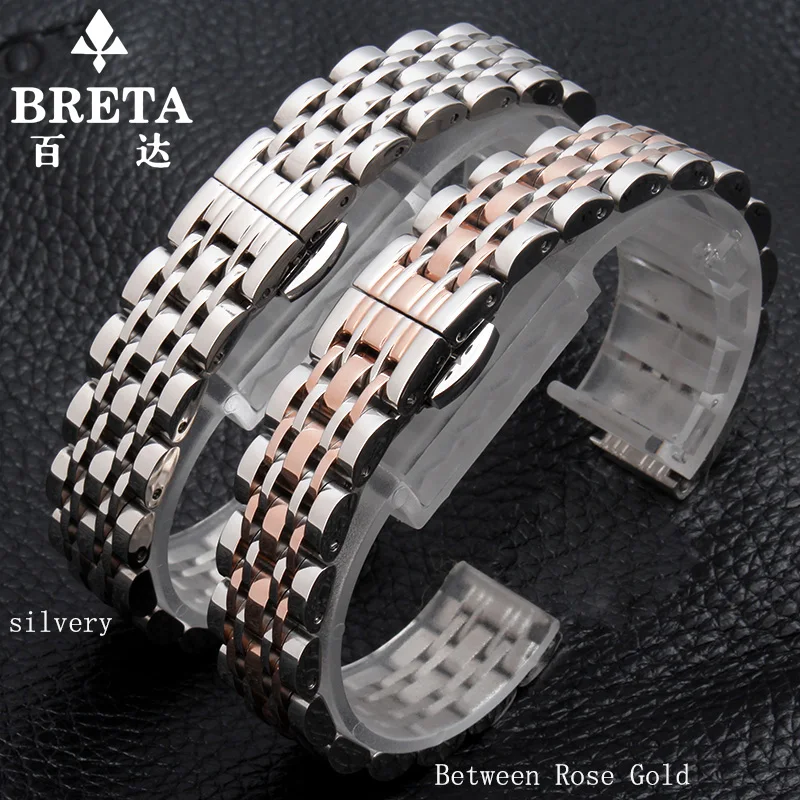

BRETA Watch band 14/16/18/20/22mm Stainless Steel Watchbands Strap Bracelets Butterfly Buckle for Arma AR1680|1681|1678|1799