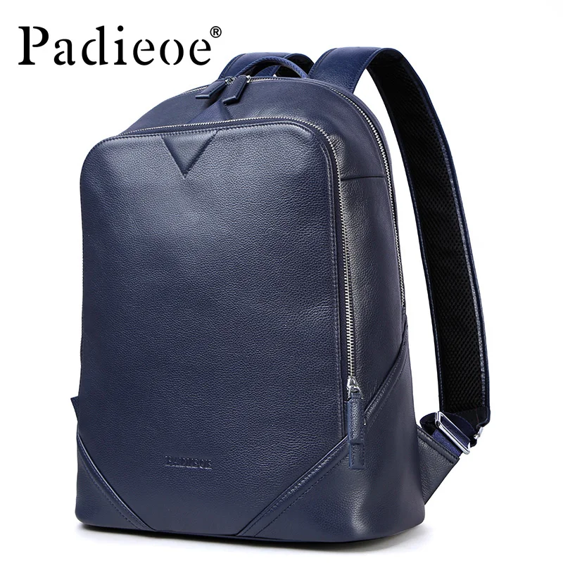 

Padieoe Luxury Brand Women Leather Bagpack with Pockets High Quality Genuine leather Men Women Backpacks Fashion School Bags