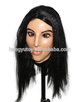 

Top Popular Fancy Dress Costume Latex Crossdressing Female Mask for Male