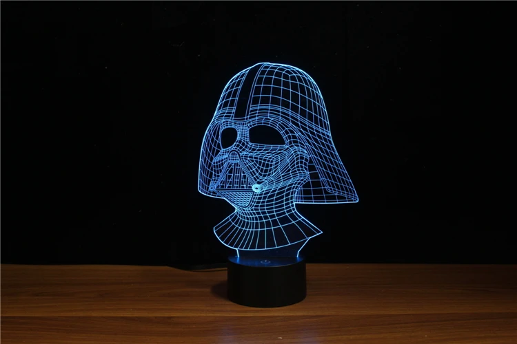 Free Shipping Famous Fantasy Movie Role Souvenir 3D Led Nite Lite Darth Vader Shape with FCC/RoHS Certificate YJM-3066 | Лампы и
