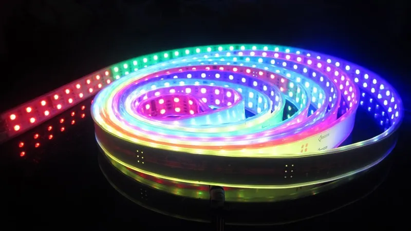 5 м 120 светодиодов/m TM1812 IC 5050 RGB led 12 В 600 светодиодов двухрядные digital dream светодиодный пикселей водонепроницаемый