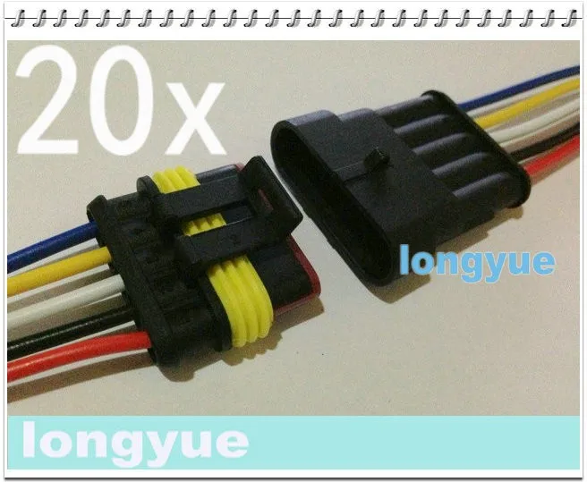 Longyue 20 комплектов 5 Pin водонепроницаемый Электрический провод разъем мотоцикл автомобиль морской 10 см