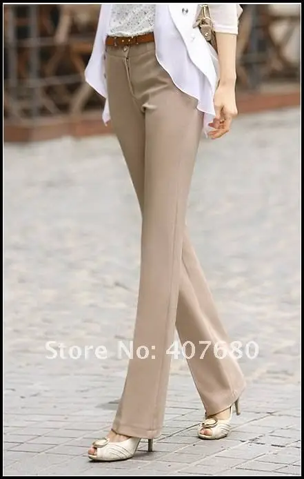 Hot selling women's fashion Micro flared trousers business wear straight  pant working ol casual pants KHAKI,BLACK. - AliExpress Women's Clothing
