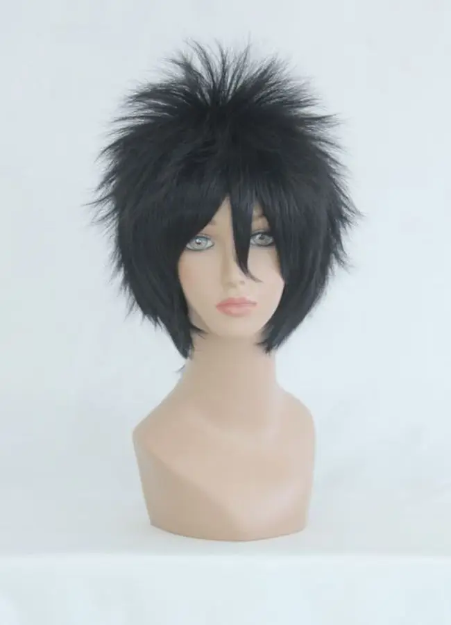 MCOSER 35 см короткий Наруто-Учиха Саске черный косплей костюм парик