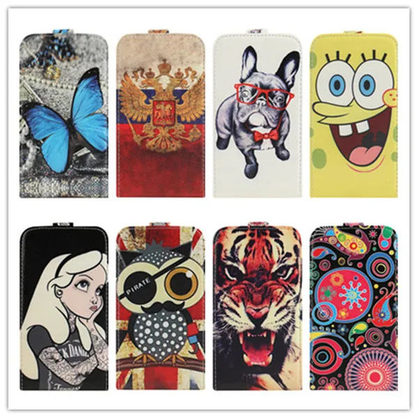 Luxury Elegant Universal 4.5&quot Printed Butterfly Animal Case Cover For DEXP Ixion M145 Link Flip PU Leather Gift K2 |