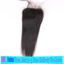 11 11 Hot Saling 100% Virgin Brazilian Human Hair Jet Black 1# Straight Lace Closure With Dark Black Lace For Black Women