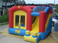 2016 bouncy castle pvc with silde/ inflatable bouncer jumping house with slide for sale