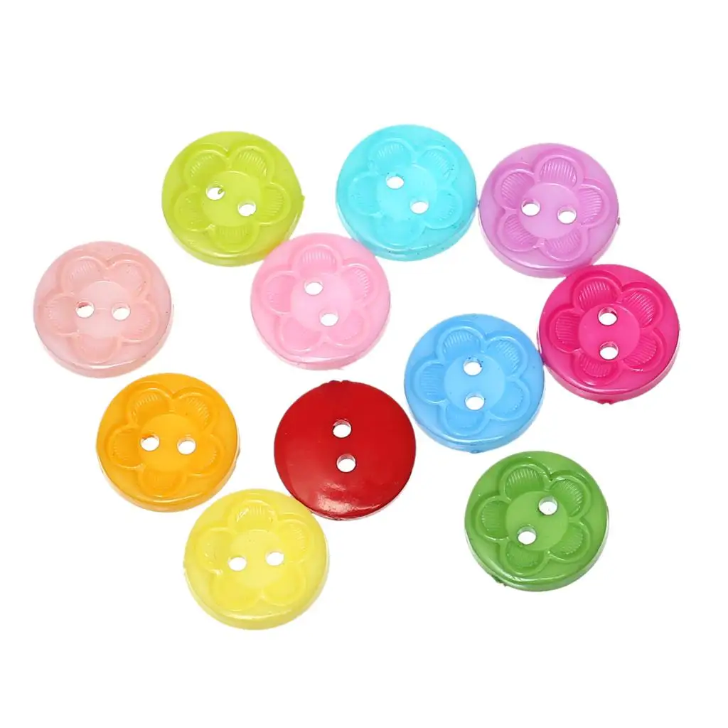 

DoreenBeads Resin Sewing Scrapbooking Button Round At Random Two Holes 15mm Dia,100 PCs 2017 new