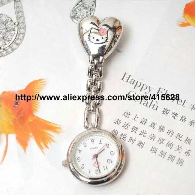 Персонализированные карманные часы для медсестер движение профессиональные часы для медсестры часы с кошками 100 шт./лот