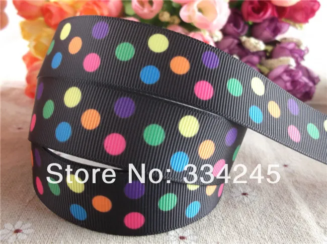 2013 Новое поступление 7/8 ''(22 мм) dot напечатанный grosgrain лента Материал для ухода за волосами лента для волос 50 ярдов